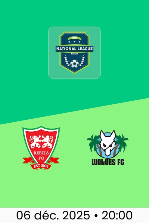 Rebels FC - Wolues FC | Ligue Nationale BVIFA 2025/26
