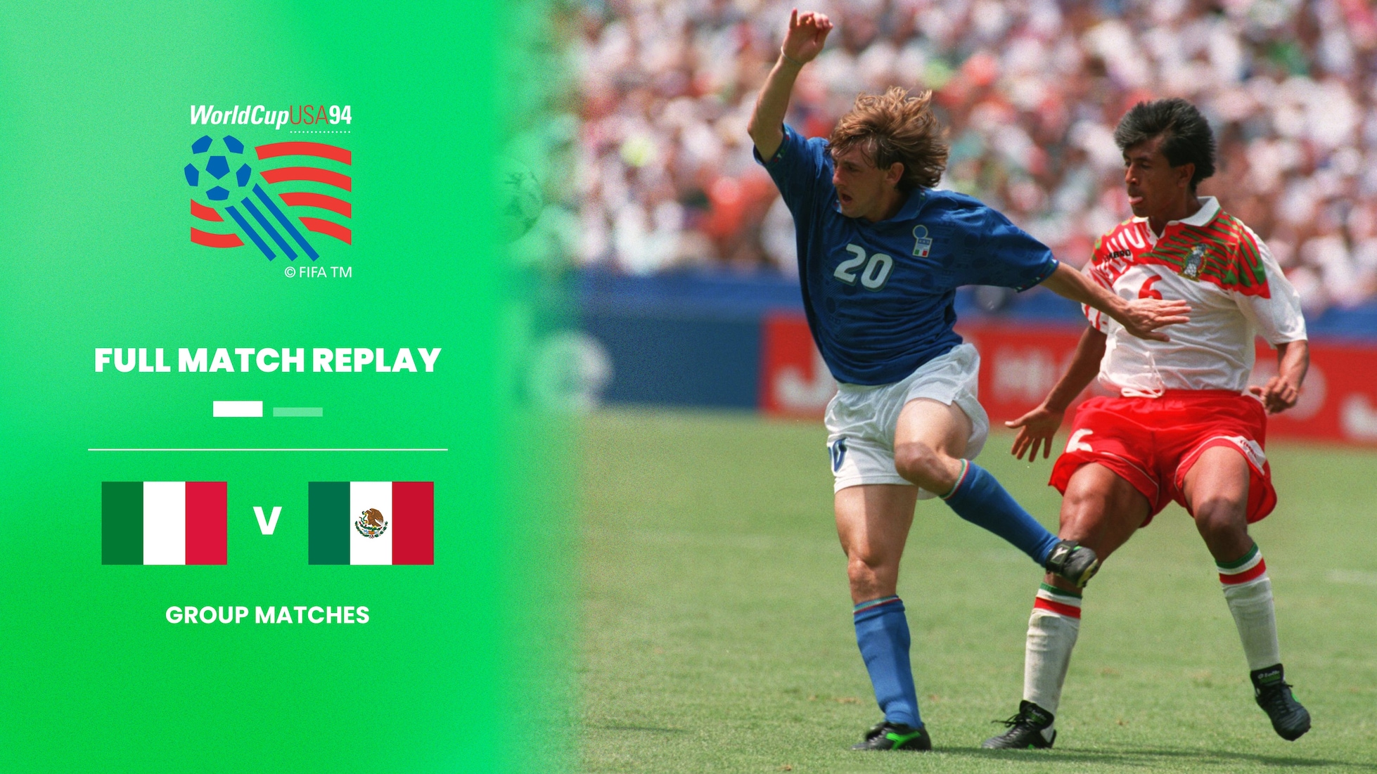 Italia vs México | Grupo E | Copa Mundial de la FIFA Estados Unidos 1994™ | Partido Completo