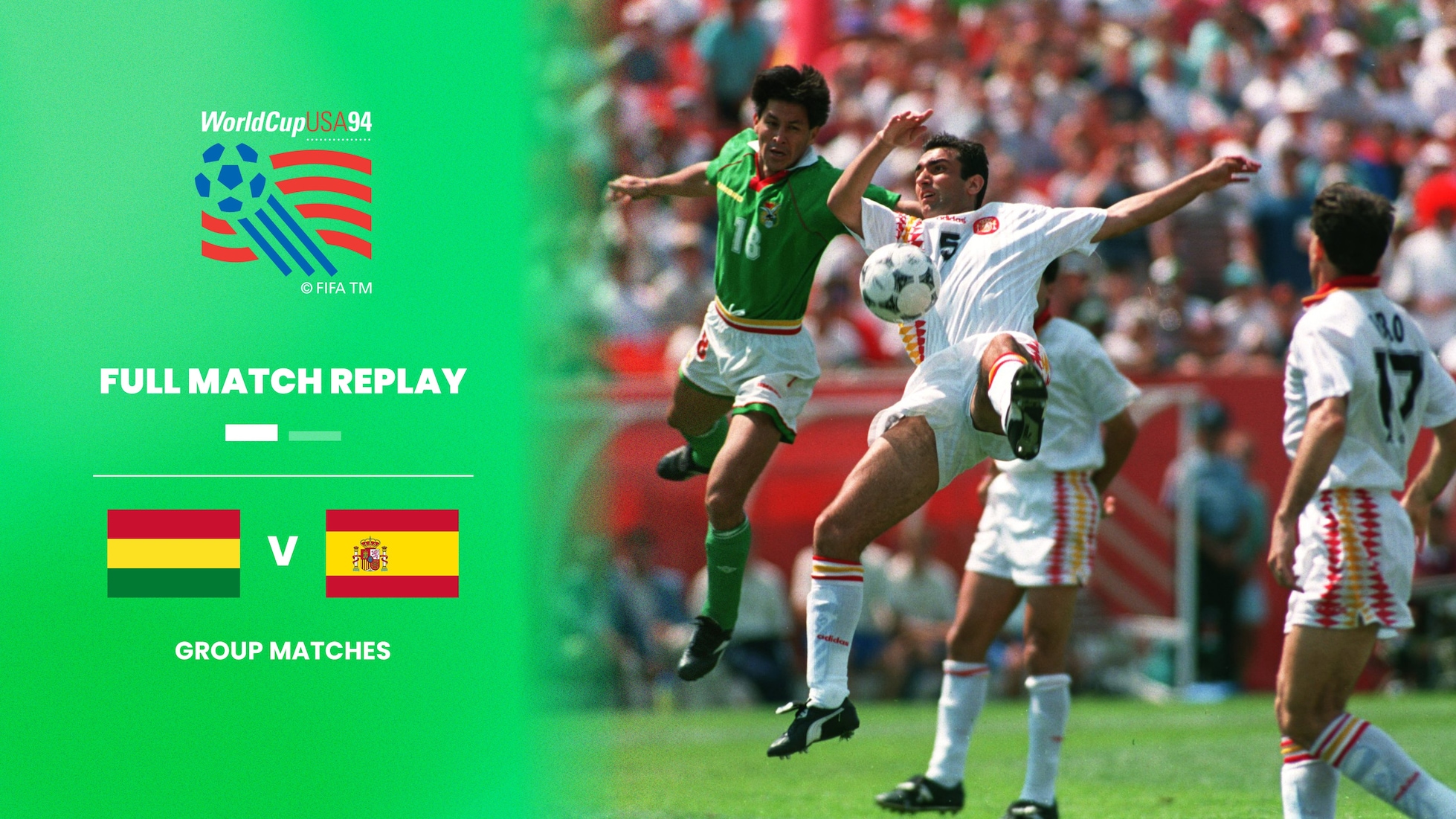 Bolivia vs España | Grupo C | Copa Mundial de la FIFA Estados Unidos 1994™ | Partido Completo