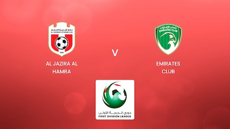 Al Jazira Al Hamra x Emirates Club | UAE First Division League | Jogo Completo