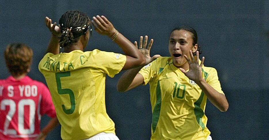 Gol de Marta 14' | Brasil vs República de Corea | Copa Mundial del Fútbol Femenino de la FIFA EE UU 2003™