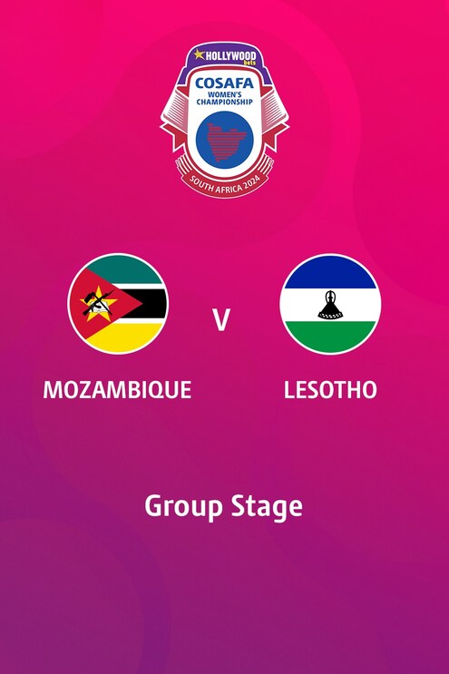 Mozambique vs Lesoto | Fase de grupos | HOLLYWOODBETS COSAFA Women's Championship 2024 | Partido completo