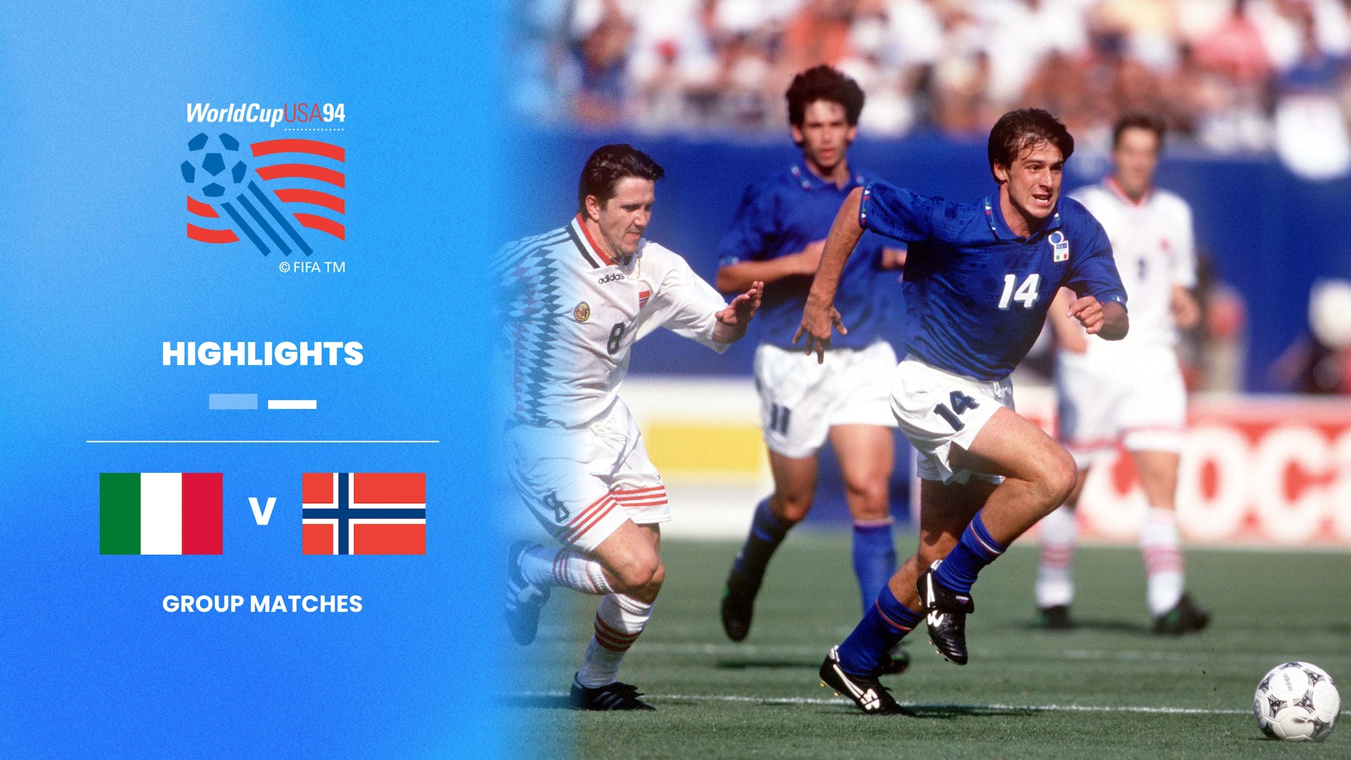 Italia vs Noruega | Grupo E | Copa Mundial de la FIFA Estados Unidos 1994™ | Highlights