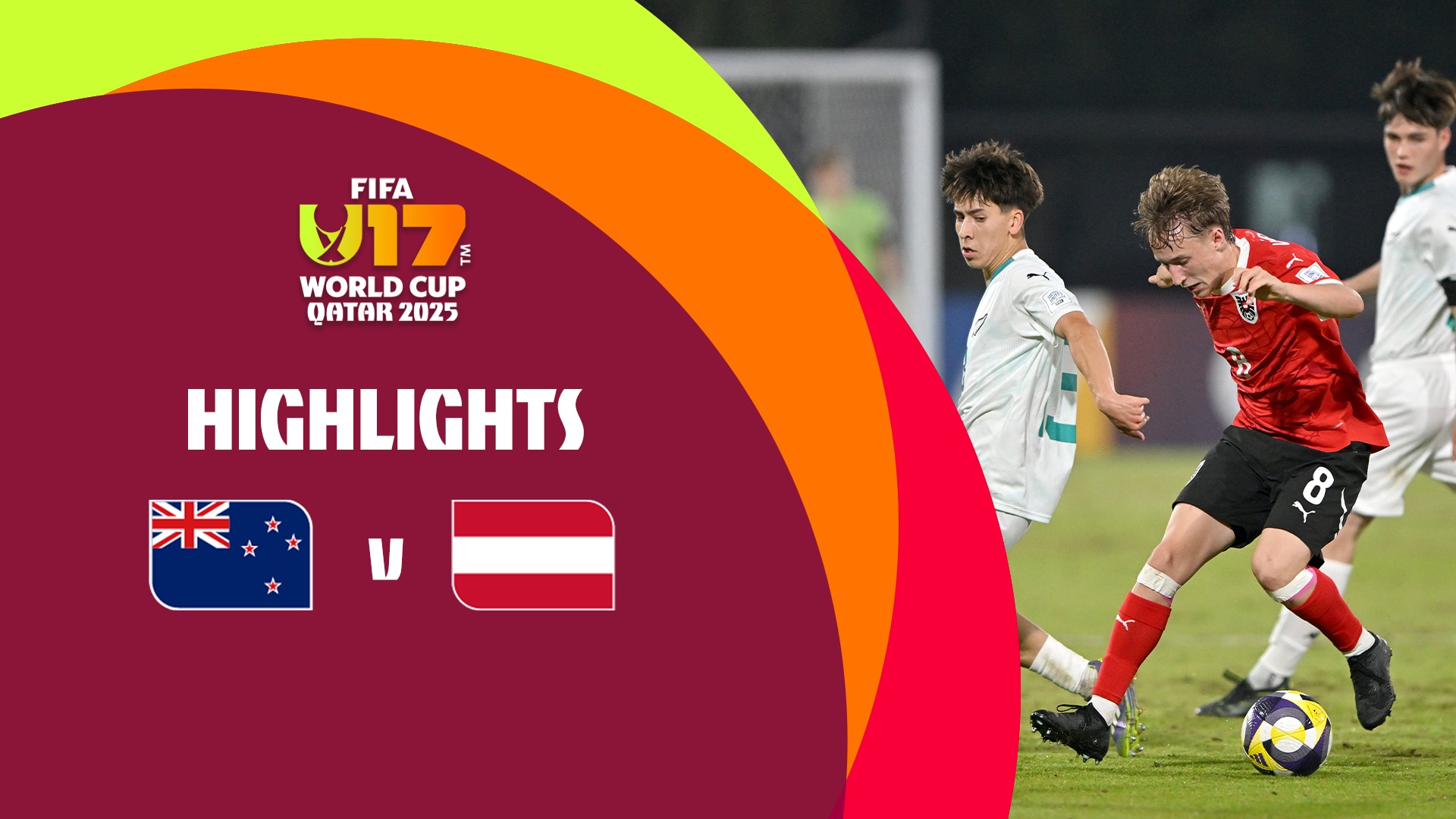 Nova Zelândia x Áustria | Copa do Mundo Sub-17 da FIFA Catar 2025™ | Melhores momentos