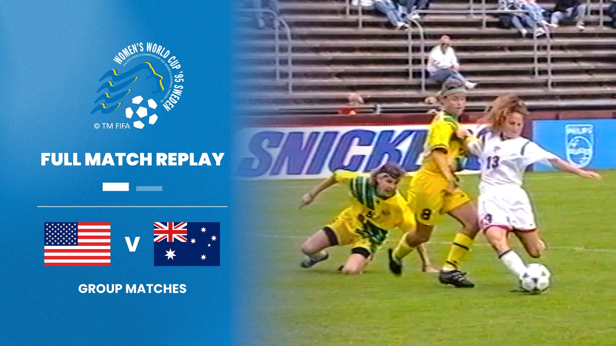 USA v Australia | Group C | FIFA Women's World Cup Sweden 1995™ | Full Match Replay