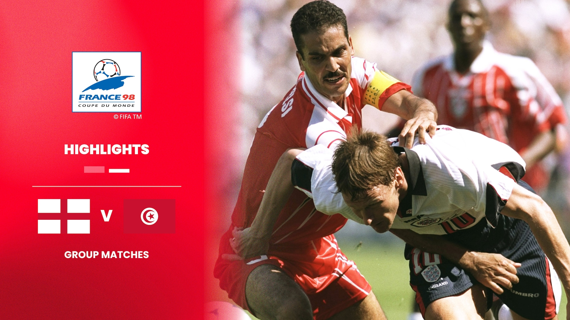 Inglaterra x Tunísia | Grupo G | Copa do Mundo da FIFA França 1998™ | Melhores momentos
