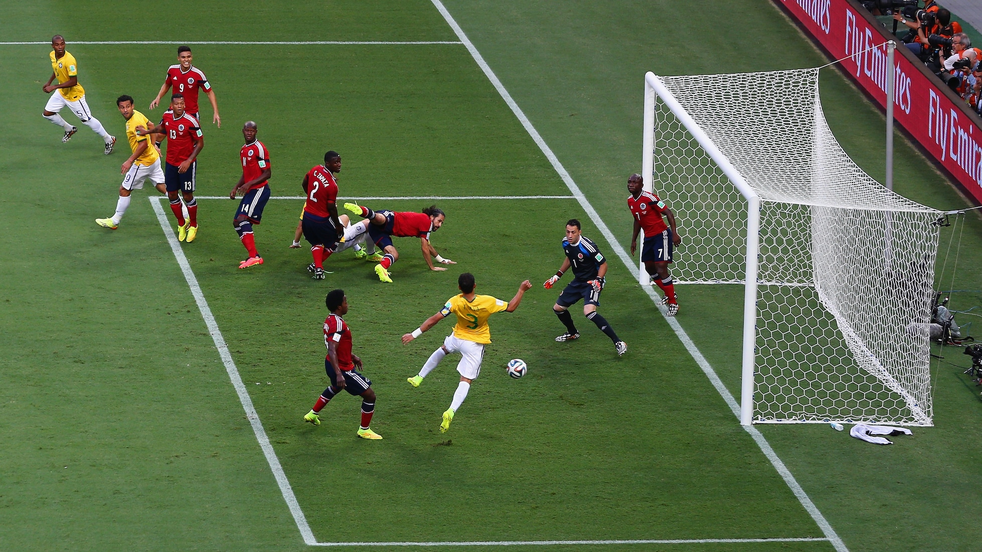 Thiago Silva Goal 6' | Brazil v Colombia | 2014 FIFA World Cup Brazil™