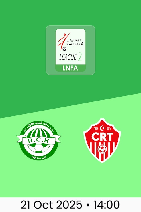 RC Kouba v CR Témouchent | Ligue 2 2025/26