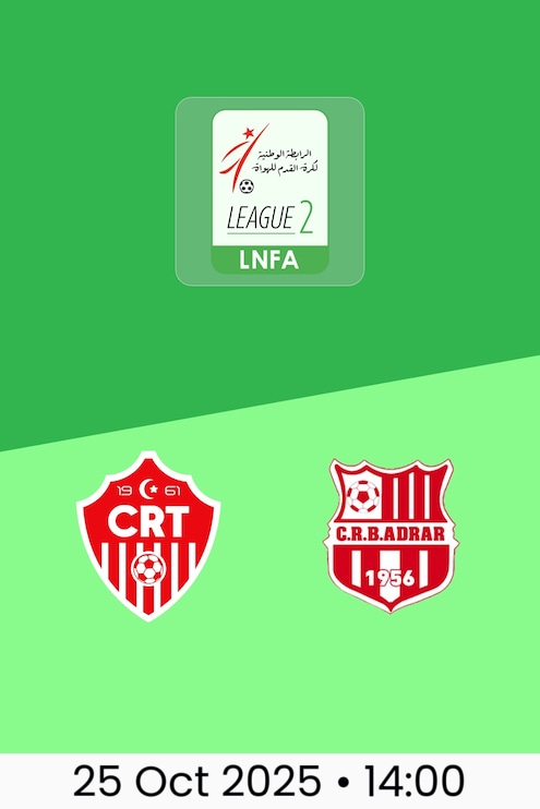CR Témouchent v CRB Adrar | Ligue 2 2025/26