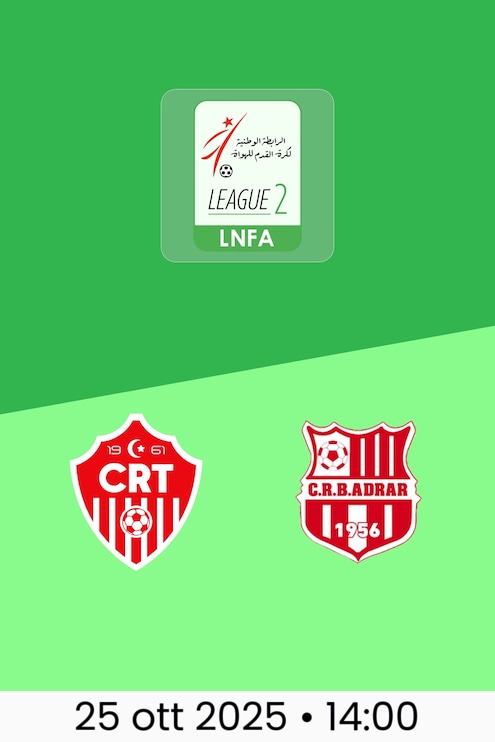 CR Témouchent - CRB Adrar | Ligue 2 2025/26