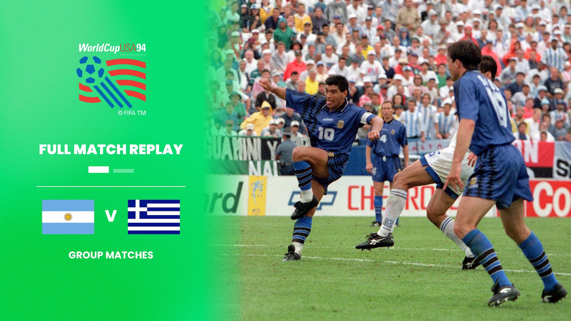 Argentina vs Grecia | Grupo D | Copa Mundial de la FIFA Estados Unidos 1994™ | Partido Completo