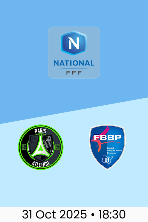 Paris 13 Atletico v Bourg-Péronnas | Championnat National 2025/2026